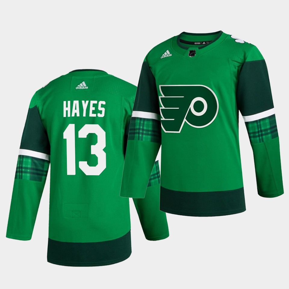 Philadelphia Flyers Kevin Hayes St. Patrick's Day Green Player Jersey Philadelphia Flyers Kevin Hayes St. Patrick's Day Green Player Jersey