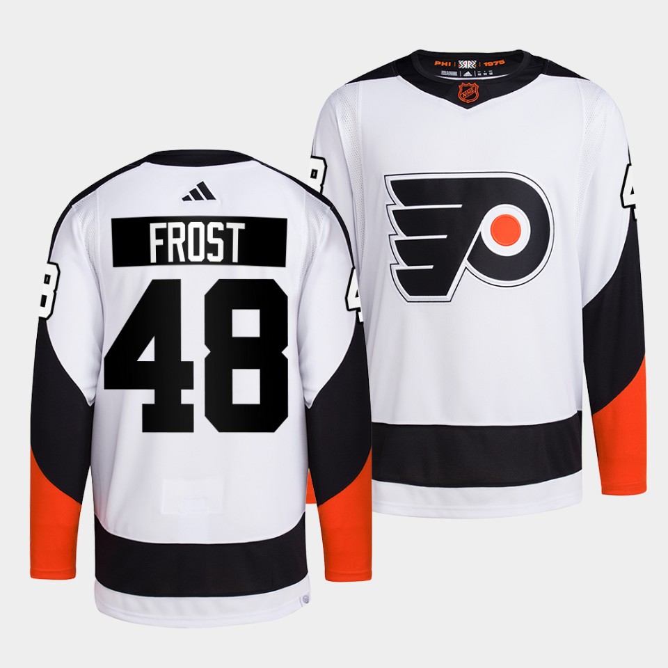 Philadelphia Flyers Morgan Frost Reverse White Jersey Philadelphia Flyers Morgan Frost Reverse White Jersey