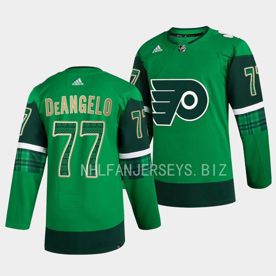 Philadelphia Flyers Tony DeAngelo 2023 St. Patricks Day Green Jersey Philadelphia Flyers Tony DeAngelo 2023 St. Patricks Day Green Jersey