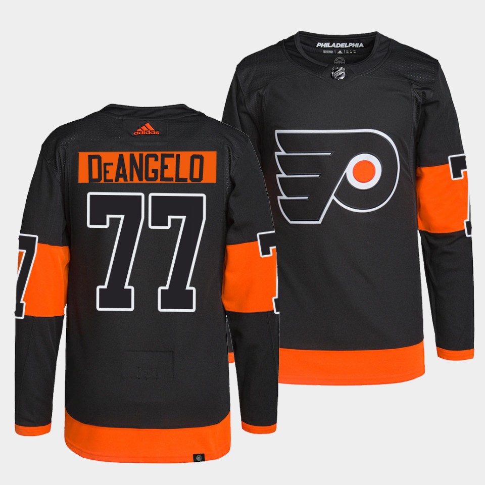 Philadelphia Flyers Tony DeAngelo Alternate Black Jersey Philadelphia Flyers Tony DeAngelo Alternate Black Jersey