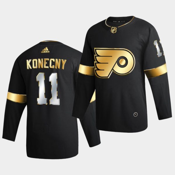 Philadelphia Flyers Travis Konecny Golden Edition Limited Black Jersey Philadelphia Flyers Travis Konecny Golden Edition Limited Black Jersey