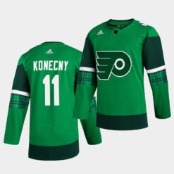 Philadelphia Flyers Travis Konecny St. Patrick’s Day Green Player Jersey