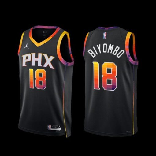 Phoenix Suns Bismack Biyombo 2022-23 Statement Edition Jersey Black