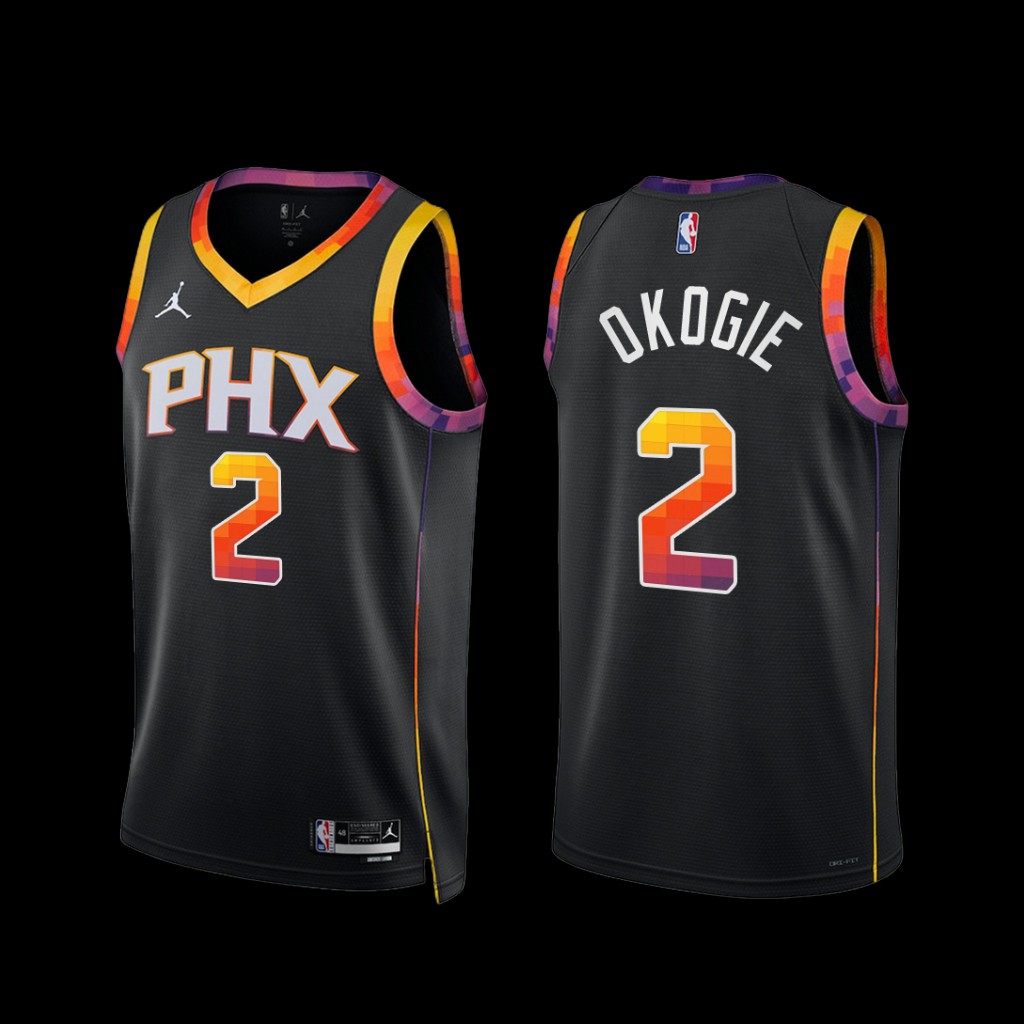 Phoenix Suns Josh Okogie 2022-23 Black Statement Edition Jersey Phoenix Suns Josh Okogie 2022-23 Black Statement Edition Jersey