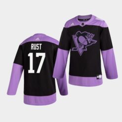 Pittsburgh Penguins Bryan Rust Practice Hockey Fights Cancer Jersey