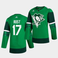 Pittsburgh Penguins Bryan Rust St. Patrick’s Day Green Player Jersey