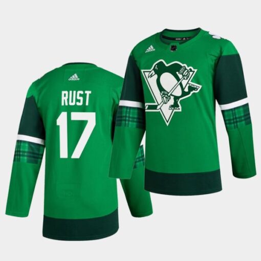 Pittsburgh Penguins Bryan Rust St. Patrick’s Day Green Player Jersey