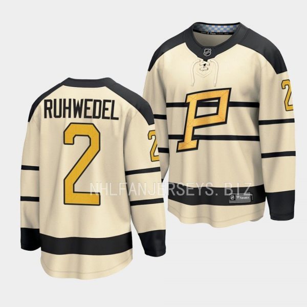 Pittsburgh Penguins Chad Ruhwedel 2023 Winter Classic Cream Jersey Pittsburgh Penguins Chad Ruhwedel 2023 Winter Classic Cream Jersey