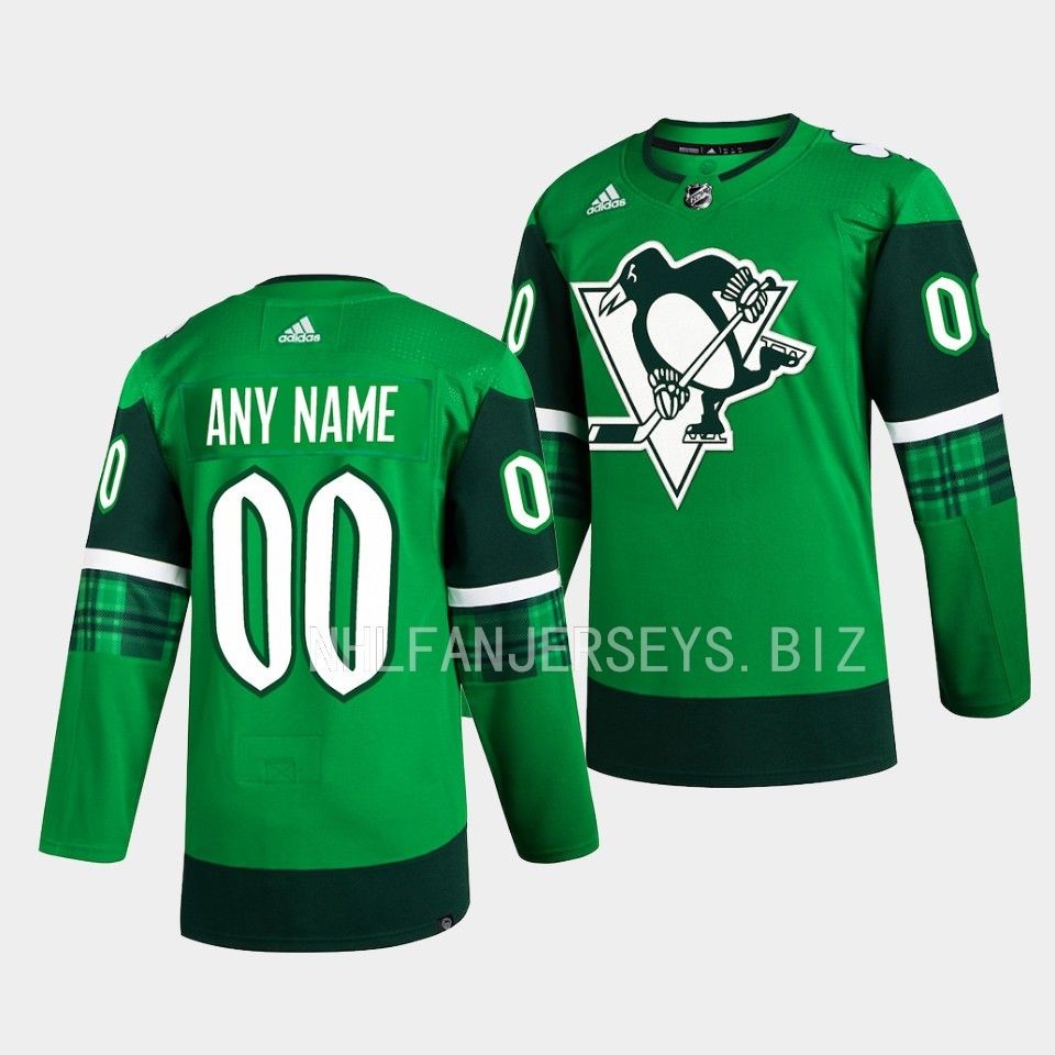 Pittsburgh Penguins Custom 2023 St. Patricks Day Green Jersey Pittsburgh Penguins Custom 2023 St. Patricks Day Green Jersey