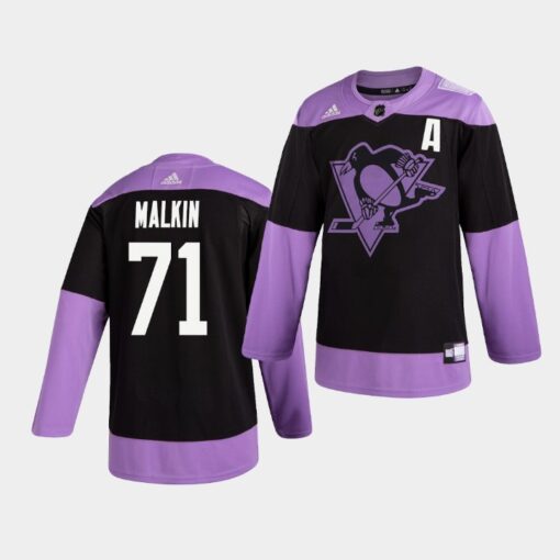 Pittsburgh Penguins Evgeni Malkin Practice Hockey Fights Cancer Jersey