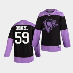 Pittsburgh Penguins Jake Guentzel Practice Hockey Fights Cancer Jersey