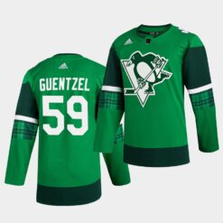 Pittsburgh Penguins Jake Guentzel St. Patrick’s Day Green Player Jersey