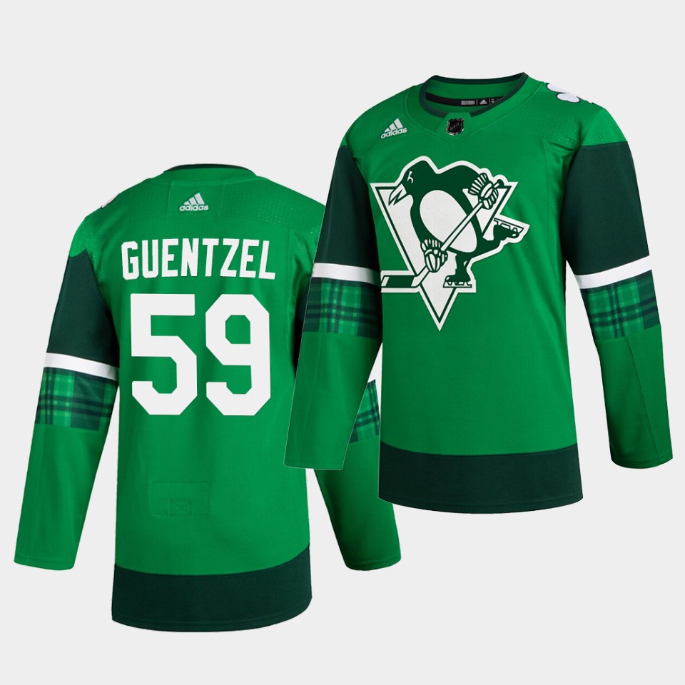 Pittsburgh Penguins Jake Guentzel St. Patrick's Day Green Player Jersey Pittsburgh Penguins Jake Guentzel St. Patrick's Day Green Player Jersey