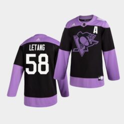 Pittsburgh Penguins Kris Letang Practice Hockey Fights Cancer Jersey