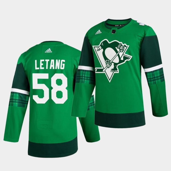 Pittsburgh Penguins Kris Letang St. Patrick's Day Green Player Jersey Pittsburgh Penguins Kris Letang St. Patrick's Day Green Player Jersey