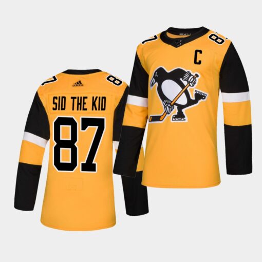 Pittsburgh Penguins Sidney Crosby Nickname Sid the Kid Gold Jersey