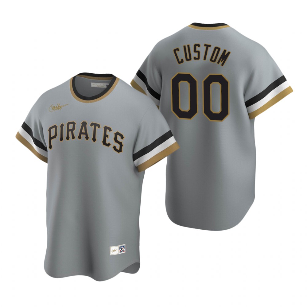 Pittsburgh Pirates Custom Gray Cooperstown Collection Jersey Pittsburgh Pirates Custom Gray Cooperstown Collection Jersey