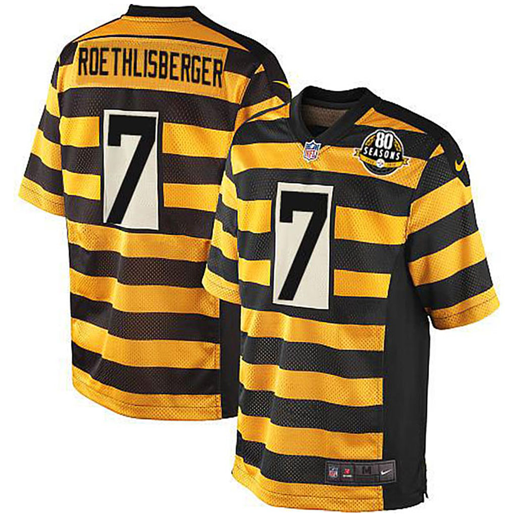 Pittsburgh Steelers Ben Roethlisberger Yellow 80th Anniversary Throwback Jersey Pittsburgh Steelers Ben Roethlisberger Yellow 80th Anniversary Throwback Jersey