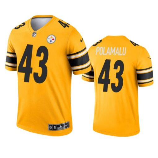 Pittsburgh Steelers Troy Polamalu Gold Inverted Limited Jersey