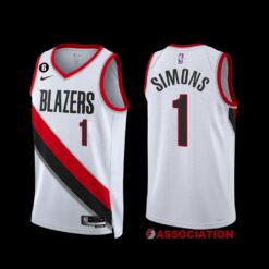 Portland Trail Blazers Anfernee Simons 2022-23 Association Edition Jersey White