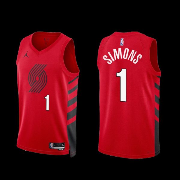 Portland Trail Blazers Anfernee Simons 2022-23 Statement Edition Jersey Red Portland Trail Blazers Anfernee Simons 2022-23 Statement Edition Jersey Red
