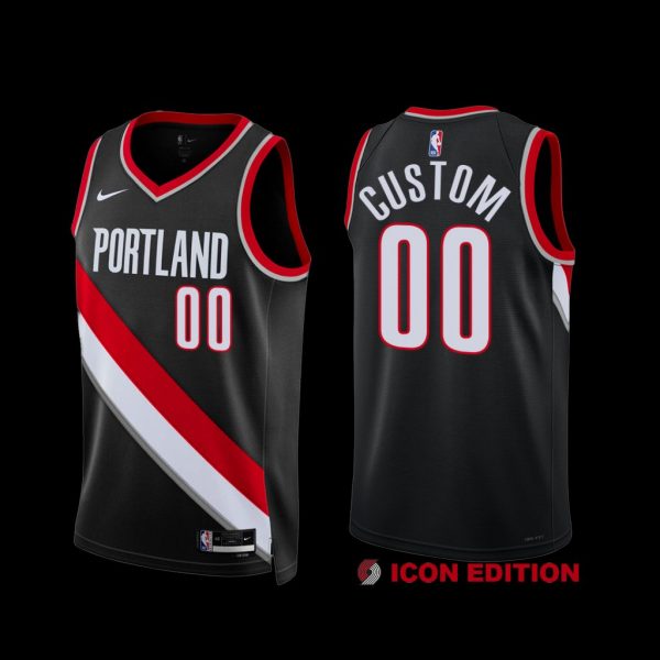 Portland Trail Blazers Custom 2022-23 Black Icon Edition Jersey Portland Trail Blazers Custom 2022-23 Black Icon Edition Jersey