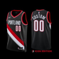 Portland Trail Blazers Custom 2022-23 Black Icon Edition Jersey