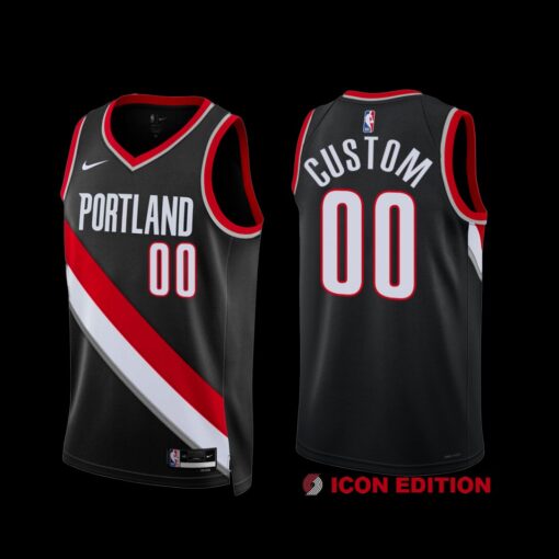 Portland Trail Blazers Custom 2022-23 Black Icon Edition Jersey