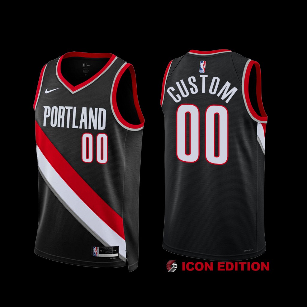 Portland Trail Blazers Custom 2022-23 Black Icon Edition Jersey Portland Trail Blazers Custom 2022-23 Black Icon Edition Jersey