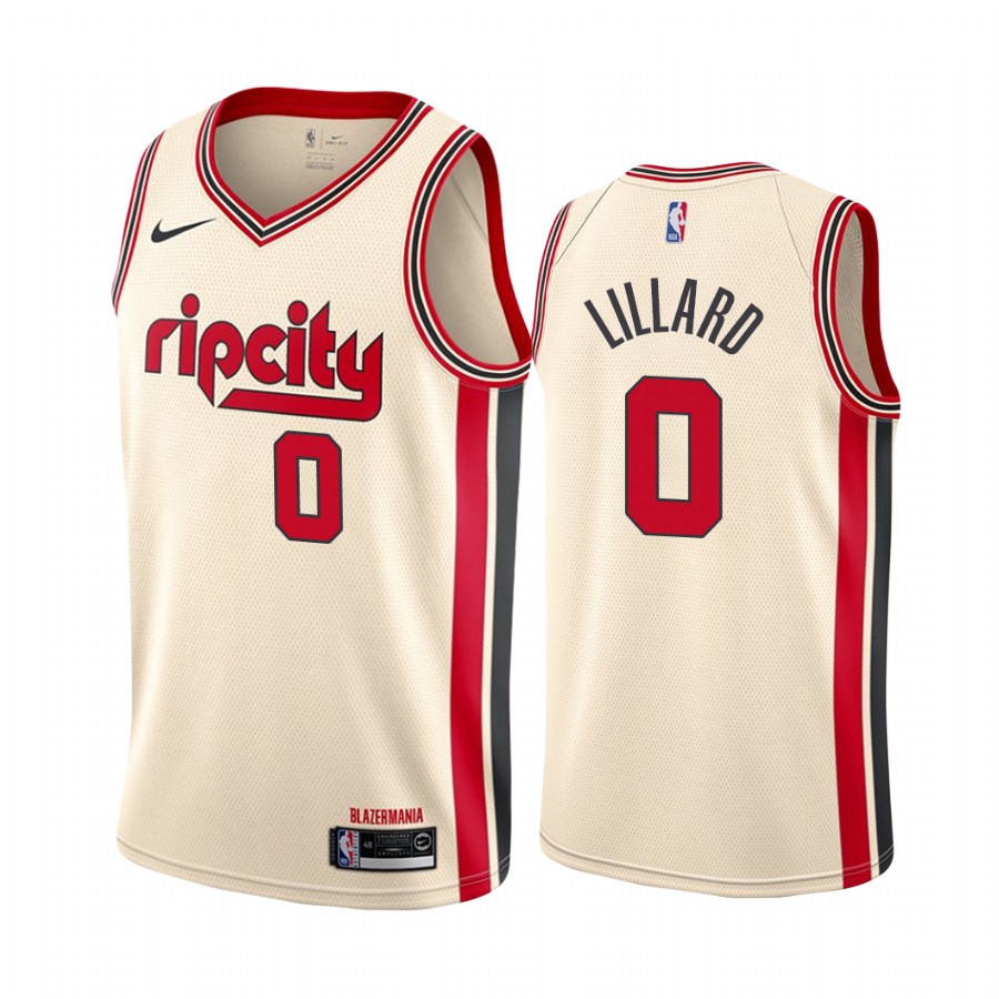 Portland Trail Blazers Damian Lillard 2020 Cream City Jersey Portland Trail Blazers Damian Lillard 2020 Cream City Jersey