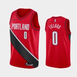 Portland Trail Blazers Damian Lillard 2021 Red Statement Jersey