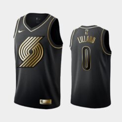 Portland Trail Blazers Damian Lillard Black Golden Jersey