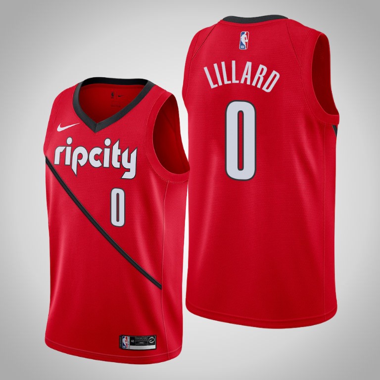 Portland Trail Blazers Damian Lillard Red Earned Jersey Portland Trail Blazers Damian Lillard Red Earned Jersey