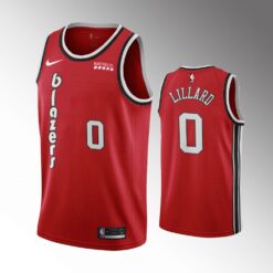 Portland Trail Blazers Damian Lillard Red Retro 50th Anniversary Jersey