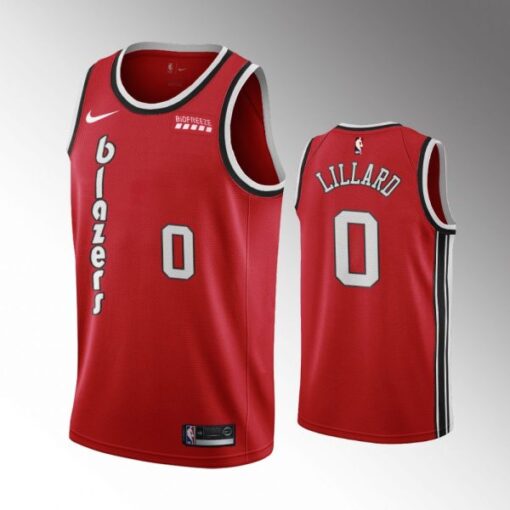 Portland Trail Blazers Damian Lillard Red Retro 50th Anniversary Jersey