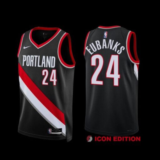 Portland Trail Blazers Drew Eubanks 2022-23 Black Icon Edition Jersey