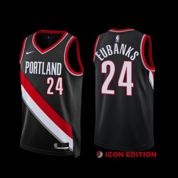 Portland Trail Blazers Drew Eubanks 2022-23 Black Icon Edition Jersey Portland Trail Blazers Drew Eubanks 2022-23 Black Icon Edition Jersey
