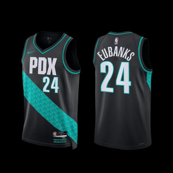 Portland Trail Blazers Drew Eubanks 2022-23 City Edition Jersey Black Portland Trail Blazers Drew Eubanks 2022-23 City Edition Jersey Black