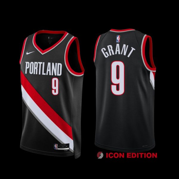 Portland Trail Blazers Jerami Grant 2022-23 Black Icon Edition Jersey Portland Trail Blazers Jerami Grant 2022-23 Black Icon Edition Jersey