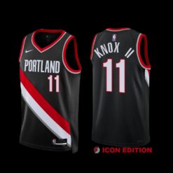 Portland Trail Blazers Kevin Knox II 2022-23 Icon Edition Jersey Black