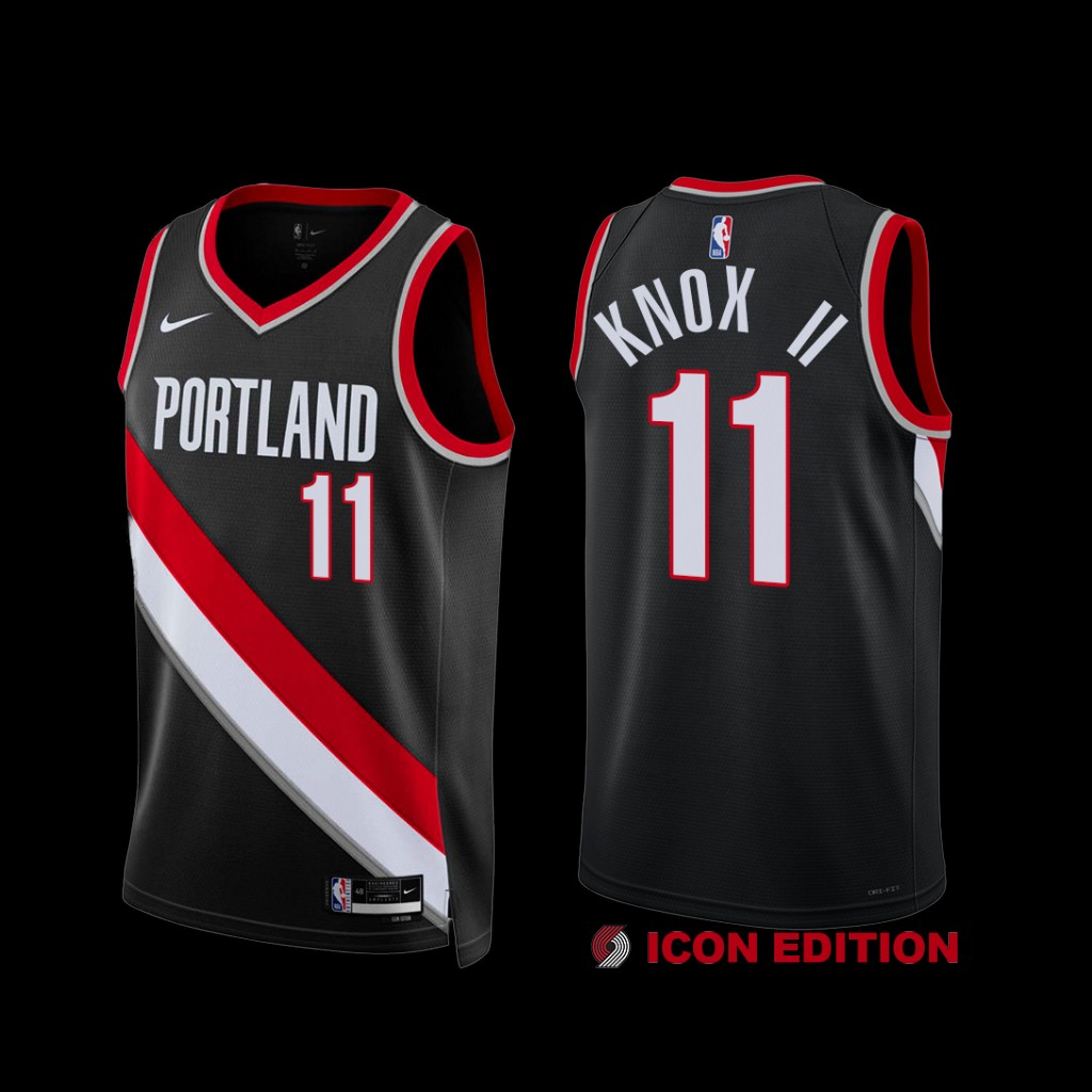 Portland Trail Blazers Kevin Knox II 2022-23 Icon Edition Jersey Black Portland Trail Blazers Kevin Knox II 2022-23 Icon Edition Jersey Black