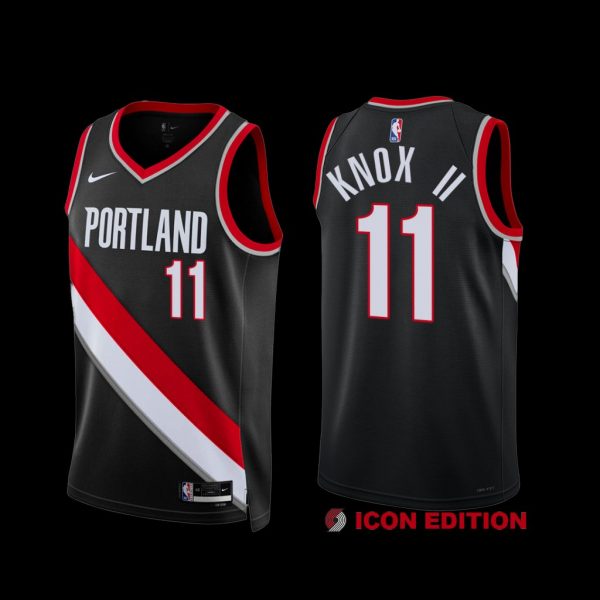Portland Trail Blazers Kevin Knox II 2022-23 Icon Edition Jersey Black Portland Trail Blazers Kevin Knox II 2022-23 Icon Edition Jersey Black