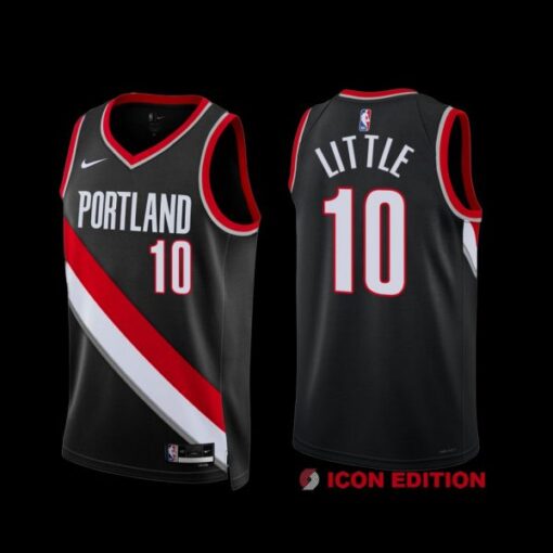 Portland Trail Blazers Nassir Little 2022-23 Black Icon Edition Jersey