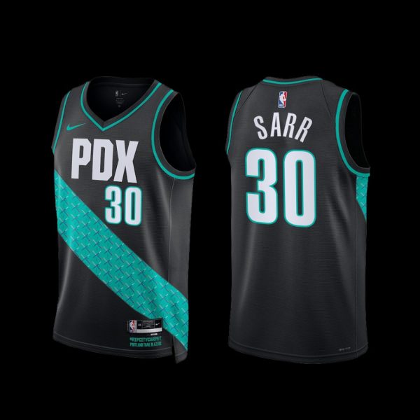 Portland Trail Blazers Olivier Sarr 2022-23 City Edition Jersey Black Portland Trail Blazers Olivier Sarr 2022-23 City Edition Jersey Black