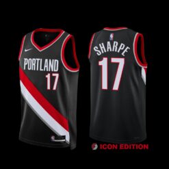 Portland Trail Blazers Shaedon Sharpe 2022-23 Black Icon Edition Jersey