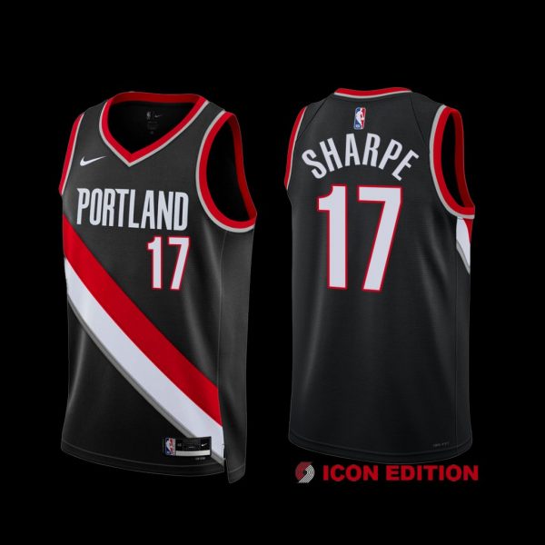 Portland Trail Blazers Shaedon Sharpe 2022-23 Black Icon Edition Jersey Portland Trail Blazers Shaedon Sharpe 2022-23 Black Icon Edition Jersey