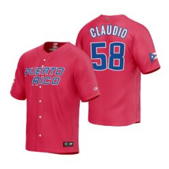 Puerto Rico Alex Claudio Red 2023 World Baseball Classic Jersey