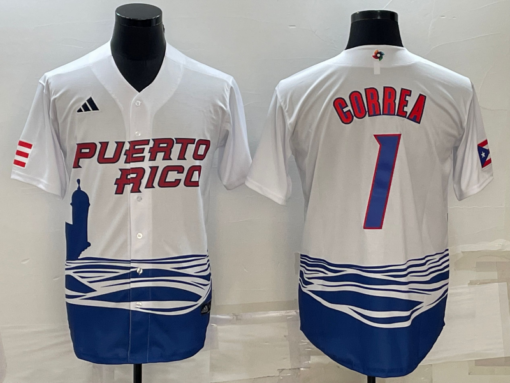 Puerto Rico Carlos Correa White 2023 World Baseball Classic Jersey