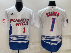 Puerto Rico Carlos Correa White Red 2023 World Baseball Classic Jersey