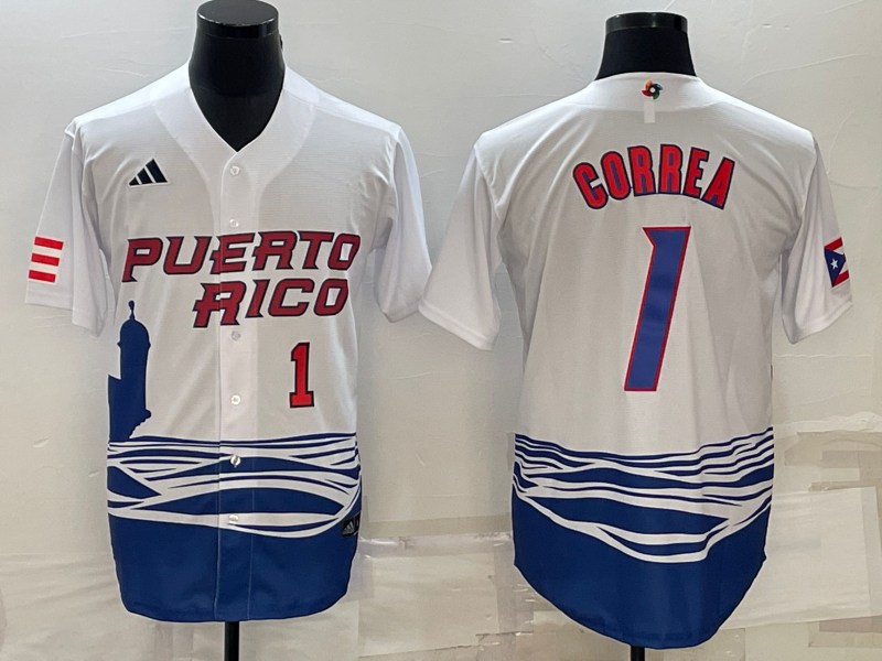 Puerto Rico Carlos Correa White Red 2023 World Baseball Classic Jersey Puerto Rico Carlos Correa White Red 2023 World Baseball Classic Jersey